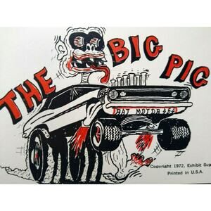 Hot Rod Postcard Chevrolet Big Pig Rat Motor 454 Monster Car Auto Racer Card '72